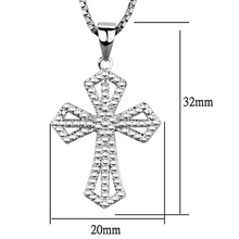 3W850 - Brass Chain Pendant Rhodium Women AAA Grade CZ Clear
