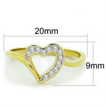 3W870 - Brass Ring Gold+Rhodium Women AAA Grade CZ Clear