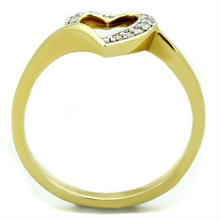 3W870 - Brass Ring Gold+Rhodium Women AAA Grade CZ Clear