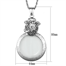 3W913 - Brass Magnifier pendant Rhodium Women Synthetic Clear