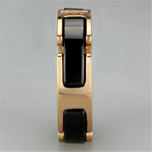 3W964 - Stainless Steel Ring IP Rose Gold(Ion Plating) Women Ceramic Jet