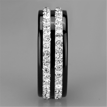 3W971 - High polished (no plating) Stainless Steel Ring with Ceramic  in Jet