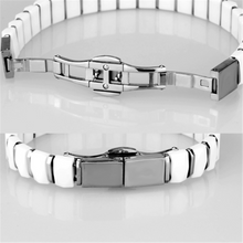 3W991 - Stainless Steel Bracelet High polished (no plating) Women Ceramic White