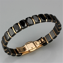 3W992 - Stainless Steel Bracelet IP Rose Gold(Ion Plating) Women Ceramic Jet