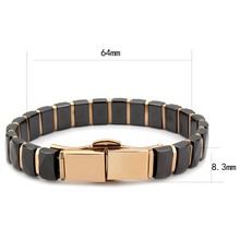 3W992 - Stainless Steel Bracelet IP Rose Gold(Ion Plating) Women Ceramic Jet