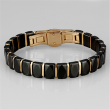 3W992 - Stainless Steel Bracelet IP Rose Gold(Ion Plating) Women Ceramic Jet