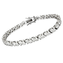 47302 - Brass Bracelet Rhodium Women AAA Grade CZ Clear