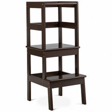 Wooden Kids Kitchen Learning Toddler Tower with Safety Rail