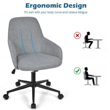 Fabric Home Office Chair with Rocking Backres-Gray
