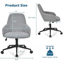 Fabric Home Office Chair with Rocking Backres-Gray