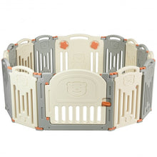 Foldable Baby Playpen 14 Panel Activity Center Safety Play Yard-Beige