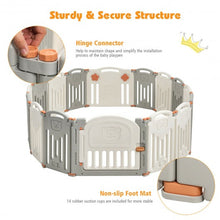 16 Panel Activity Safety Baby Playpen w- Lock Door-Beige