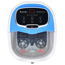 Portable All-In-One Heated Foot Bubble Spa Bath Motorized Massager-Blue