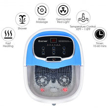 Portable All-In-One Heated Foot Bubble Spa Bath Motorized Massager-Blue