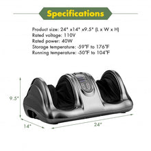 Therapeutic Shiatsu Foot Massager with High Intensity Rollers-Gray