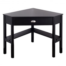 Corner Wooden PC Laptop Computer Desk-Black