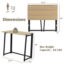 Foldable Home and Office Computer Desk-Nature and Black