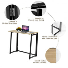 Foldable Home and Office Computer Desk-Nature and Black