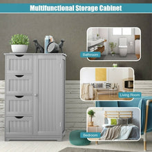 Standing Indoor Wooden Cabinet with 4 Drawers-Gray