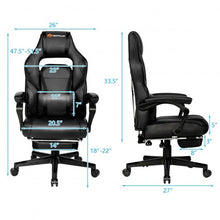 Massage Gaming Chair with Footrest and Lumbar Support-Black