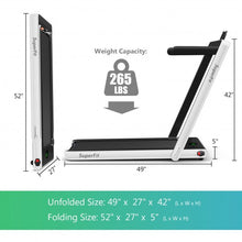 2 in 1 2.25 HP Under Desk Electric Installation-Free Folding Treadmil  with Bluetooth Speaker and LED Display-White