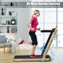 2 in 1 2.25 HP Under Desk Electric Installation-Free Folding Treadmil  with Bluetooth Speaker and LED Display-Yellow