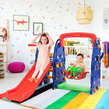 3 in 1 Junior Children Freestanding Design Climber Slide Swing Seat Basketball Hoop