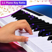 88-Key Portable Electronic Piano with Bluetooth and Voice Function-White