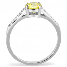 DA021 - Stainless Steel Ring High polished (no plating) Women AAA Grade CZ Topaz