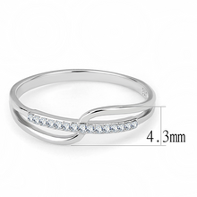 DA045 - Stainless Steel Ring High polished (no plating) Women AAA Grade CZ Clear