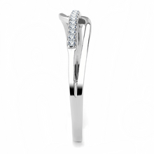 DA045 - Stainless Steel Ring High polished (no plating) Women AAA Grade CZ Clear