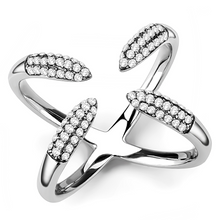 DA050 - Stainless Steel Ring High polished (no plating) Women AAA Grade CZ Clear
