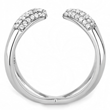 DA050 - Stainless Steel Ring High polished (no plating) Women AAA Grade CZ Clear