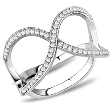 DA058 - Stainless Steel Ring High polished (no plating) Women AAA Grade CZ Clear