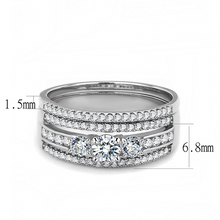 DA062 - Stainless Steel Ring High polished (no plating) Women AAA Grade CZ Clear