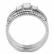 DA062 - Stainless Steel Ring High polished (no plating) Women AAA Grade CZ Clear