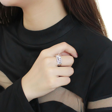 DA062 - Stainless Steel Ring High polished (no plating) Women AAA Grade CZ Clear