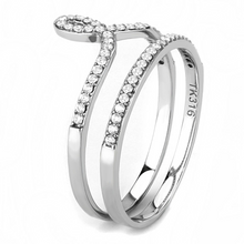 DA063 - Stainless Steel Ring High polished (no plating) Women AAA Grade CZ Clear