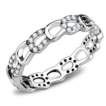 DA111 - Stainless Steel Ring High polished (no plating) Women AAA Grade CZ Clear
