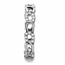 DA111 - Stainless Steel Ring High polished (no plating) Women AAA Grade CZ Clear