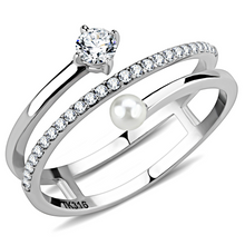 DA134 - Stainless Steel Ring High polished (no plating) Women AAA Grade CZ Clear