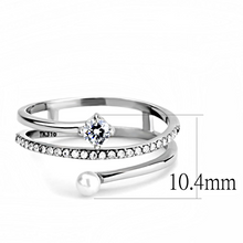 DA134 - Stainless Steel Ring High polished (no plating) Women AAA Grade CZ Clear