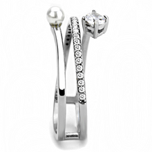 DA134 - Stainless Steel Ring High polished (no plating) Women AAA Grade CZ Clear