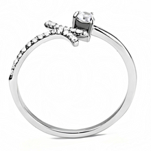 DA145 - Stainless Steel Ring High polished (no plating) Women AAA Grade CZ Clear