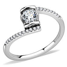 DA151 - Stainless Steel Ring High polished (no plating) Women AAA Grade CZ Clear