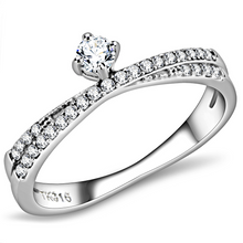 DA153 - Stainless Steel Ring High polished (no plating) Women AAA Grade CZ Clear