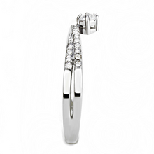 DA153 - Stainless Steel Ring High polished (no plating) Women AAA Grade CZ Clear