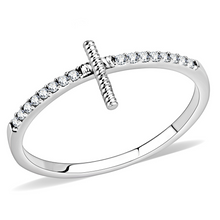 DA161 - Stainless Steel Ring High polished (no plating) Women AAA Grade CZ Clear