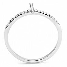 DA161 - Stainless Steel Ring High polished (no plating) Women AAA Grade CZ Clear