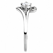 DA165 - Stainless Steel Ring High polished (no plating) Women AAA Grade CZ Clear